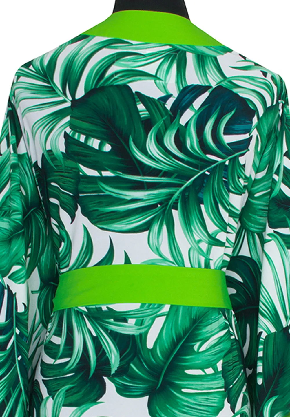 Jungle - Monstera White / Green Kimono (Neon Green)