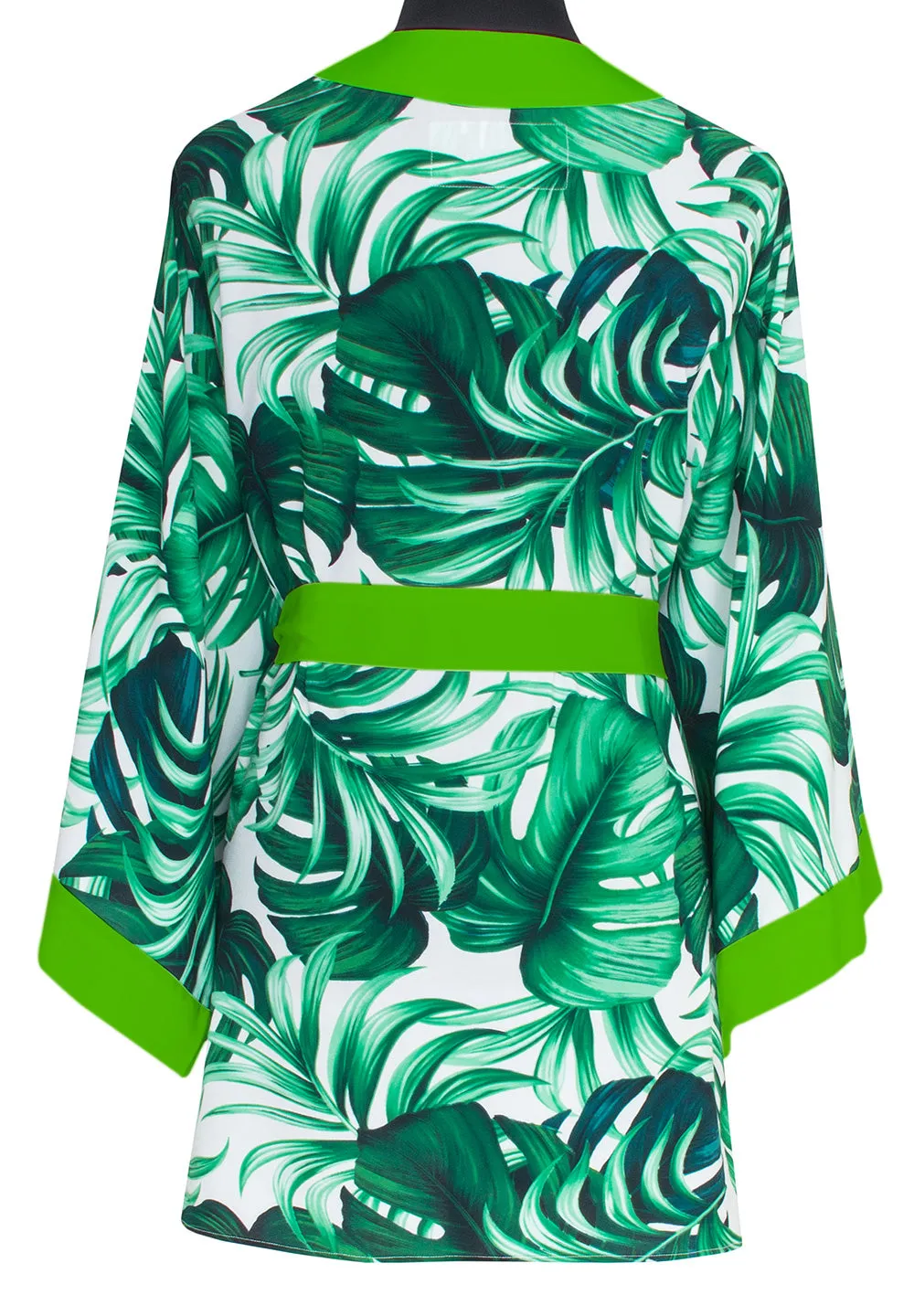 Jungle - Monstera White / Green Kimono (Neon Green)