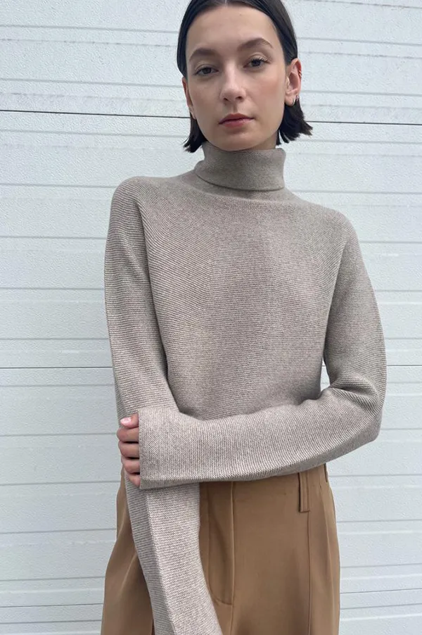 Kolkati Turtleneck Sweater in Stone (Sold Out)