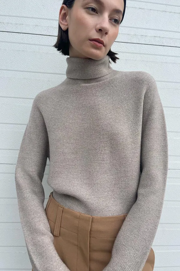 Kolkati Turtleneck Sweater in Stone (Sold Out)