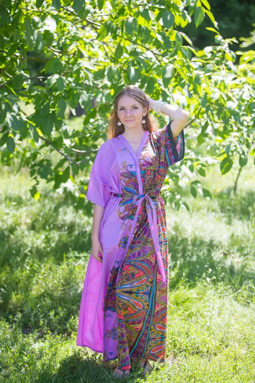 Lilac Best of both the worlds Style Caftan in Cheerful Paisleys Pattern