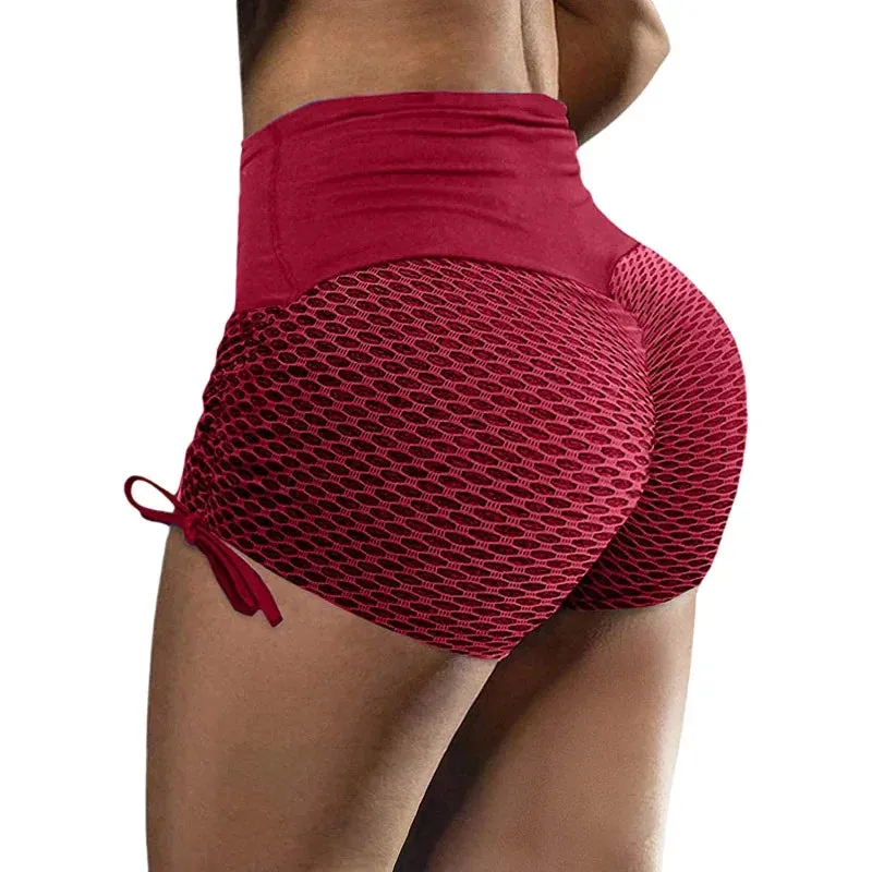 LVSANW 2024 European and American Amazon Spring/Summer New Elastic Jacquard Pants Spliced Slim Fit Yoga Sports Bottom Shorts for Women