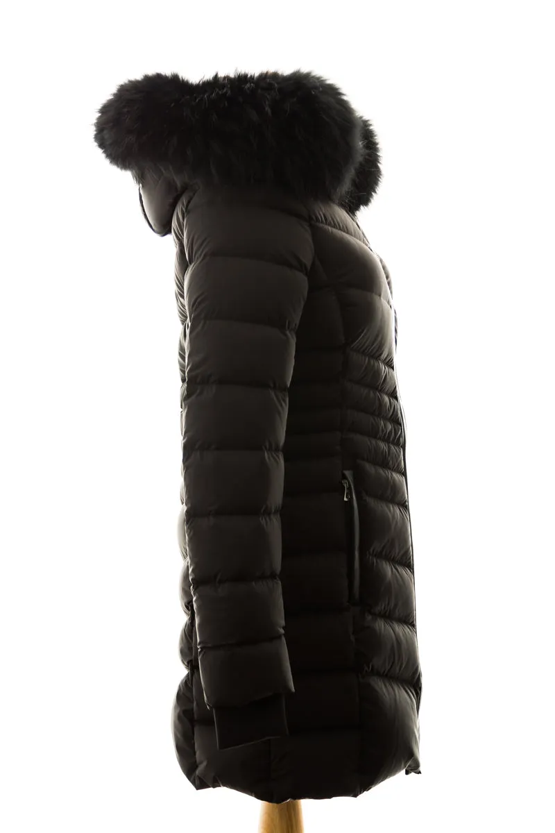 Malefica Down Parka with Fur Trim