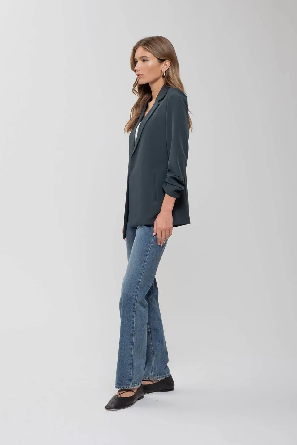 Matilda Ruched Sleeve Blazer