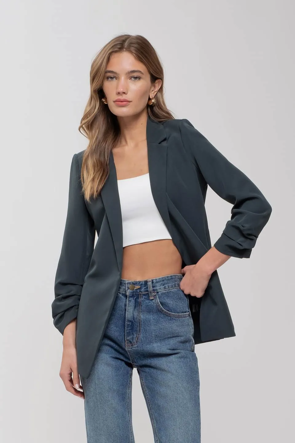 Matilda Ruched Sleeve Blazer