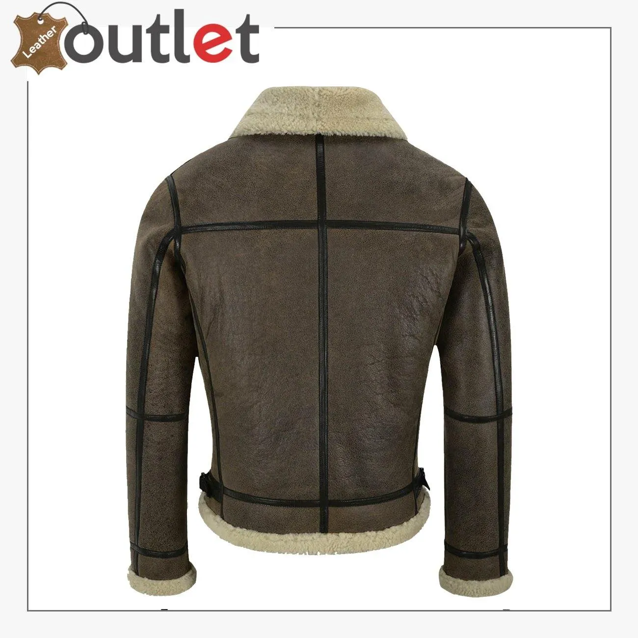 Men B3 Brown Air Force Leather Shearling Jacket