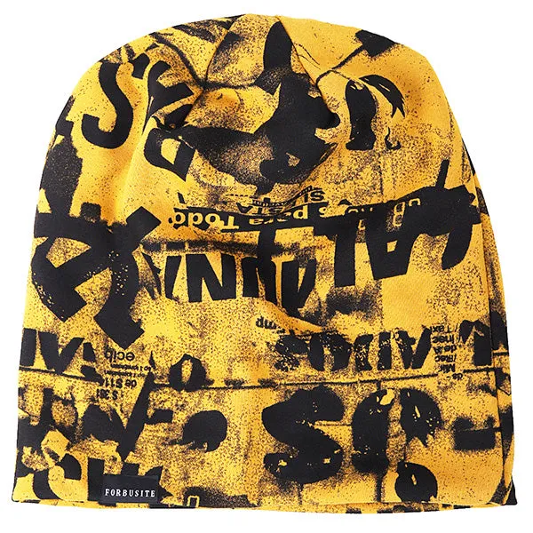 Men Jersey Scrawl Beanie Hat B411