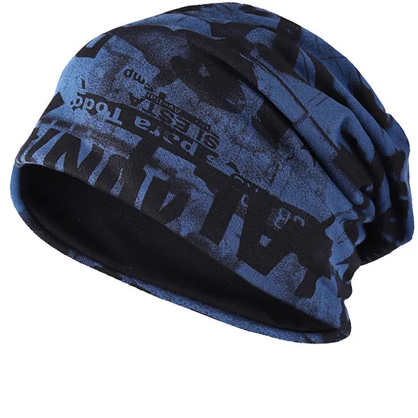 Men Jersey Scrawl Beanie Hat B411