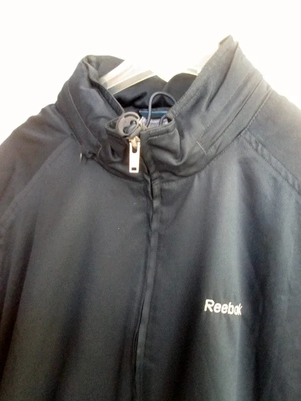 MENS REEBOK Fitness Running Mesh Windbreaker Jacket Coat Parka BLUE XL Hood