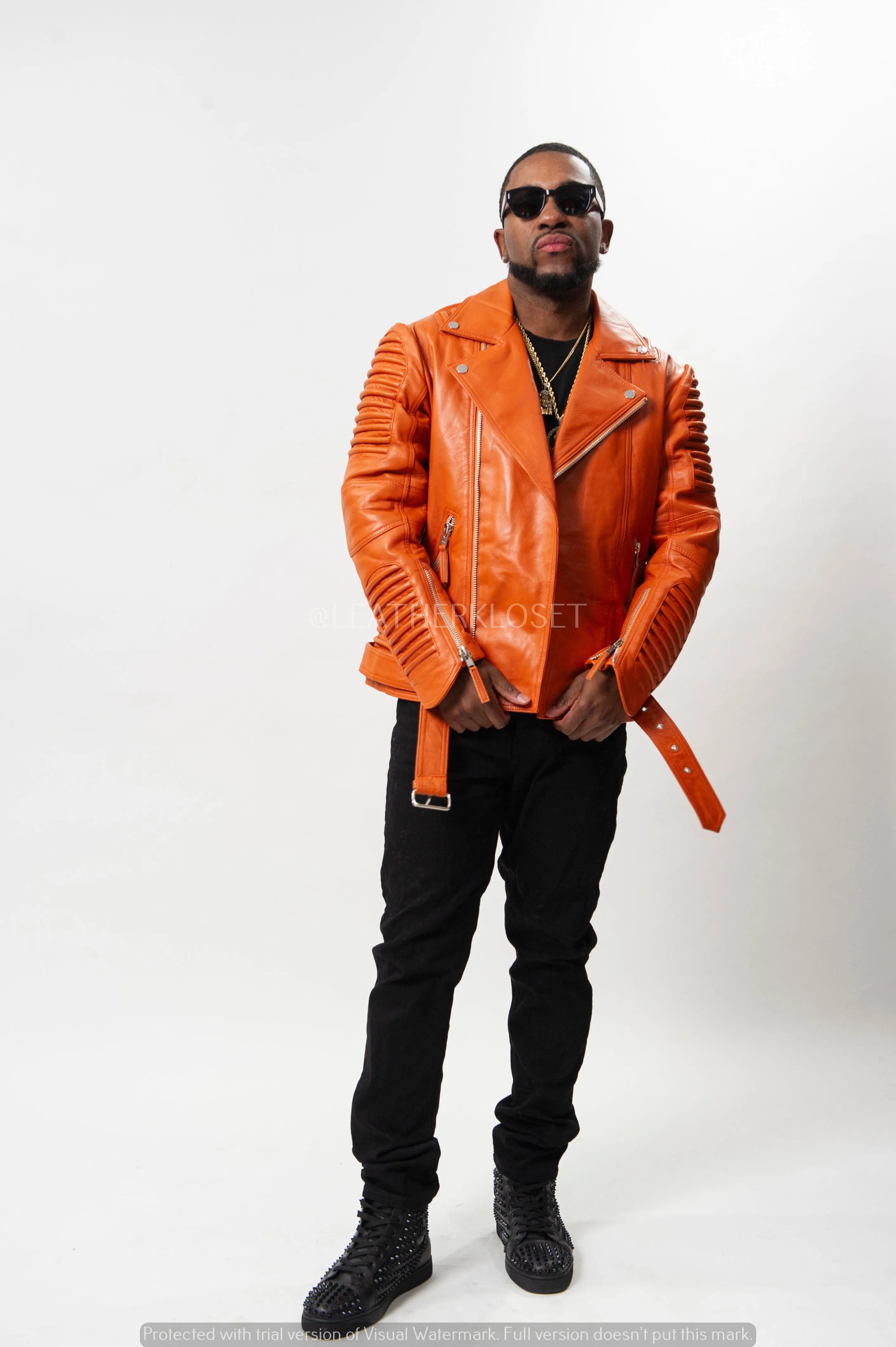 Men's Trey Biker Jacket [Orange]