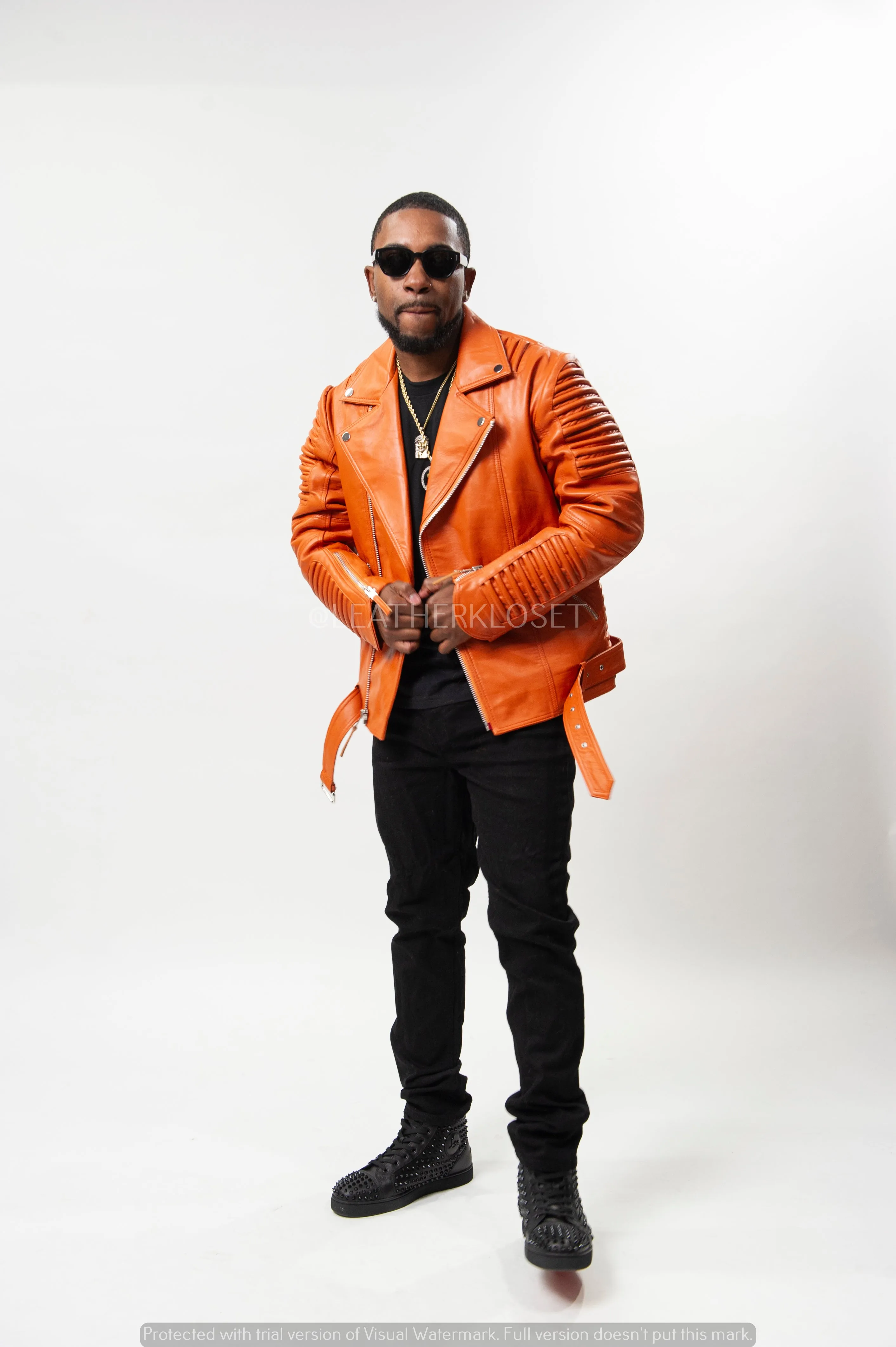 Men's Trey Biker Jacket [Orange]