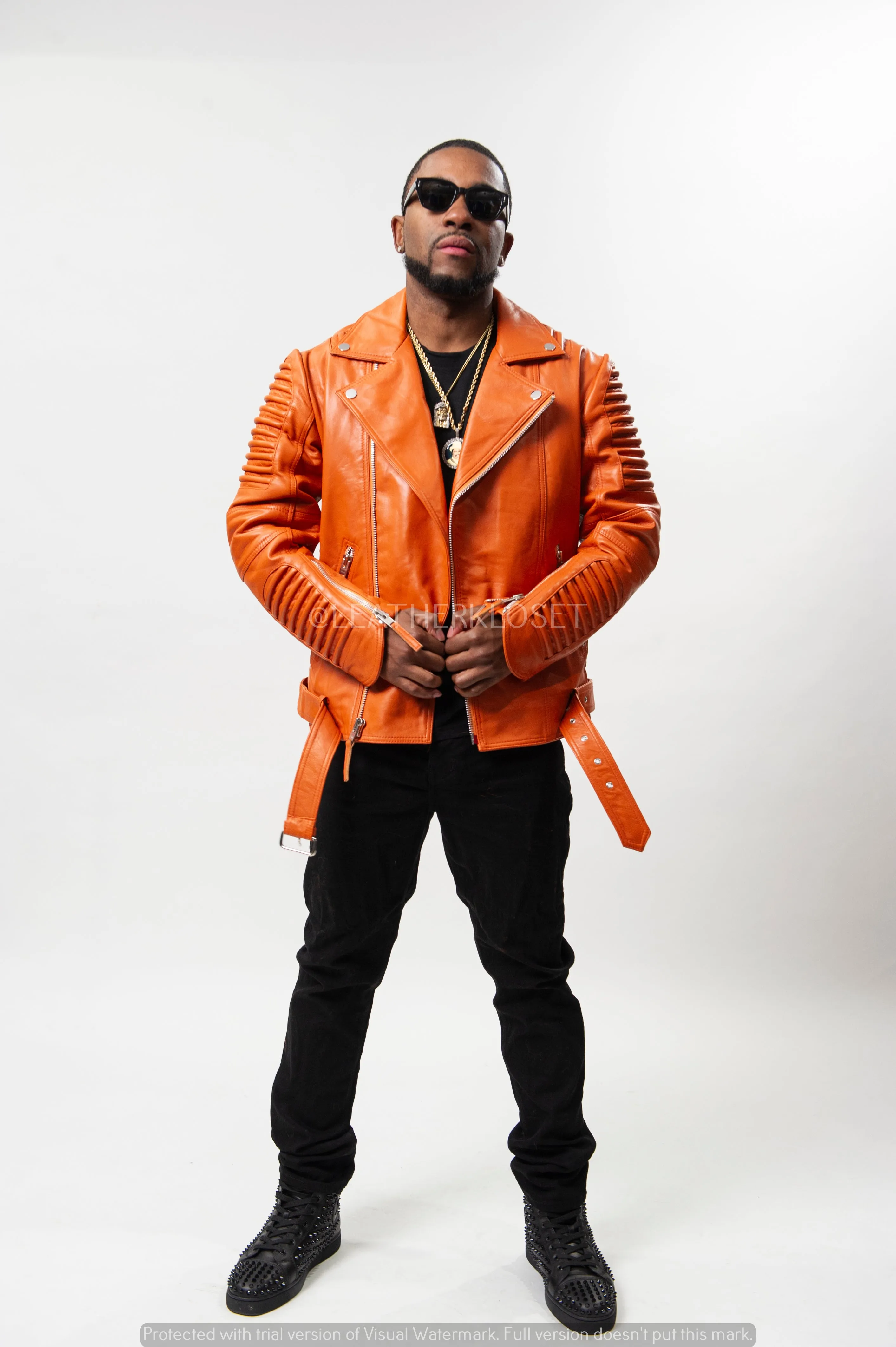 Men's Trey Biker Jacket [Orange]