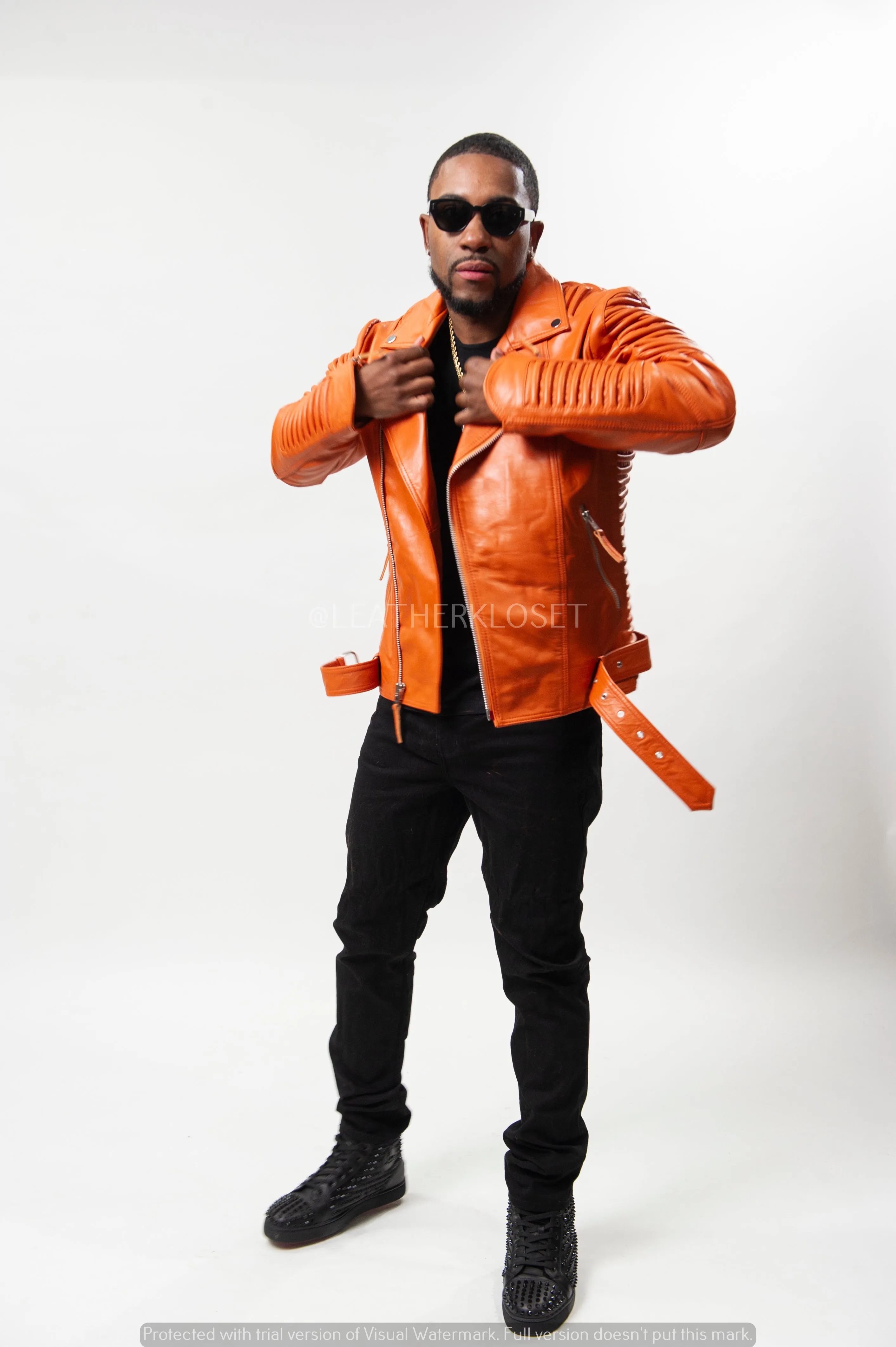 Men's Trey Biker Jacket [Orange]