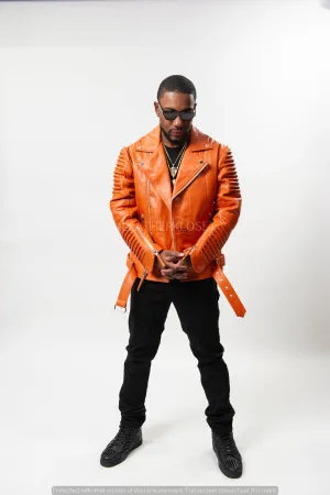 Men's Trey Biker Jacket [Orange]