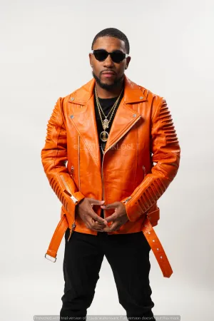 Men's Trey Biker Jacket [Orange]