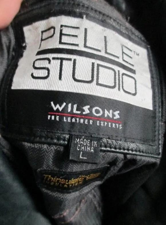 MENS WILSONS LEATHER PELLE STUDIO flight Moto Riding jacket coat BLACK L