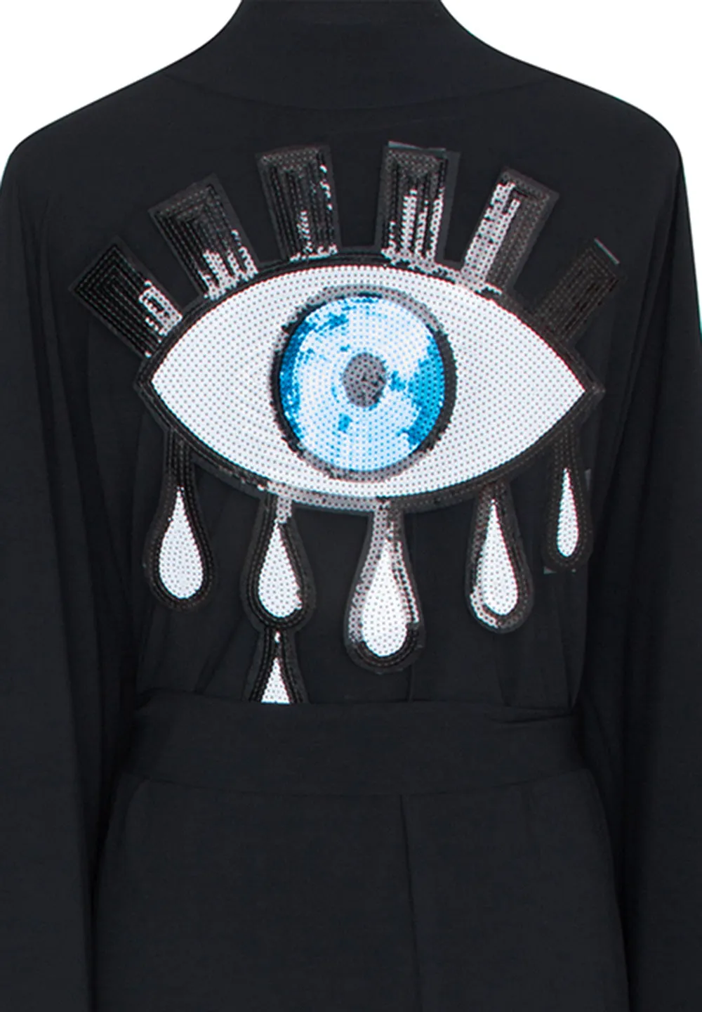 Monochrome - Black Kimono Evil Eye (Black)