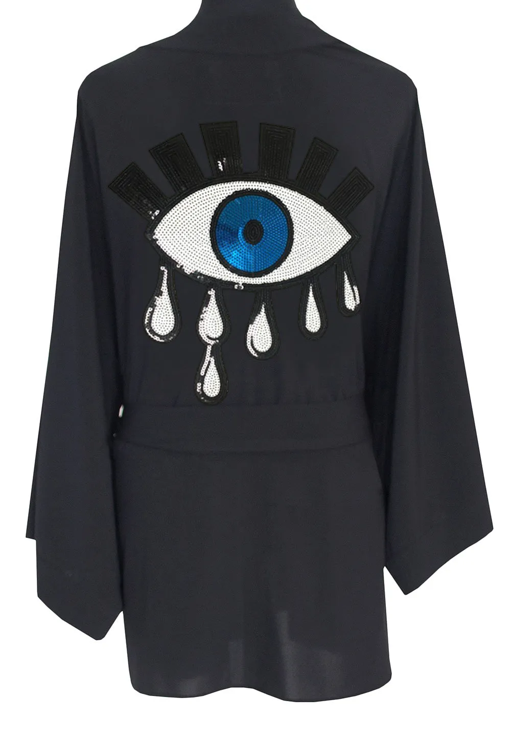 Monochrome - Black Kimono Evil Eye (Black)