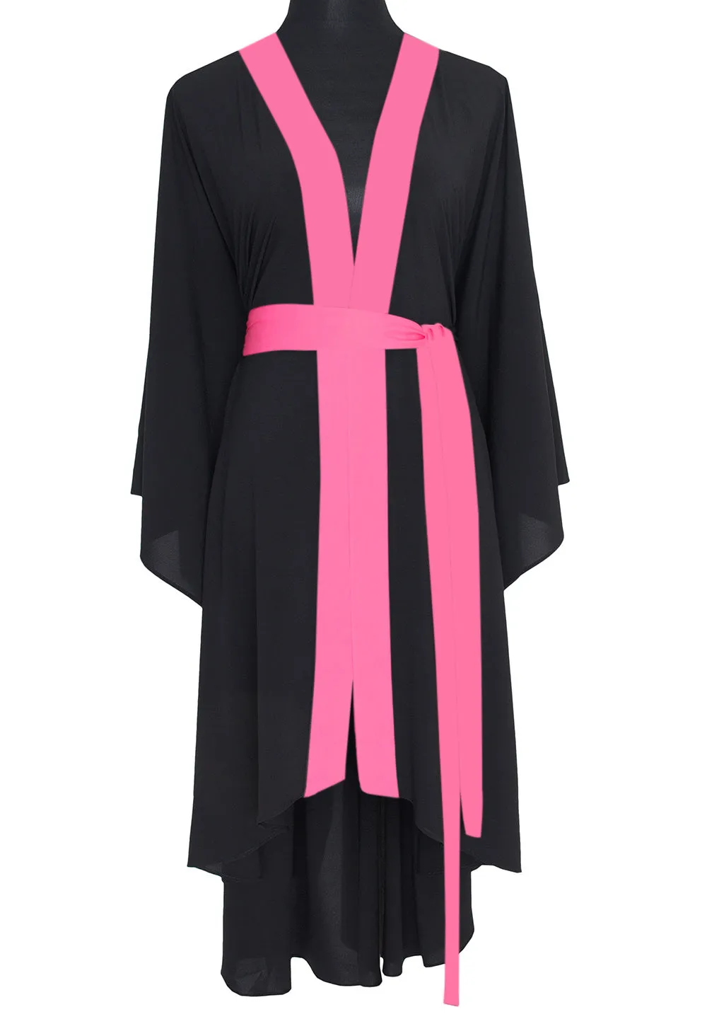 Monochrome - Black Kimono Evil Eye (Neon Pink)