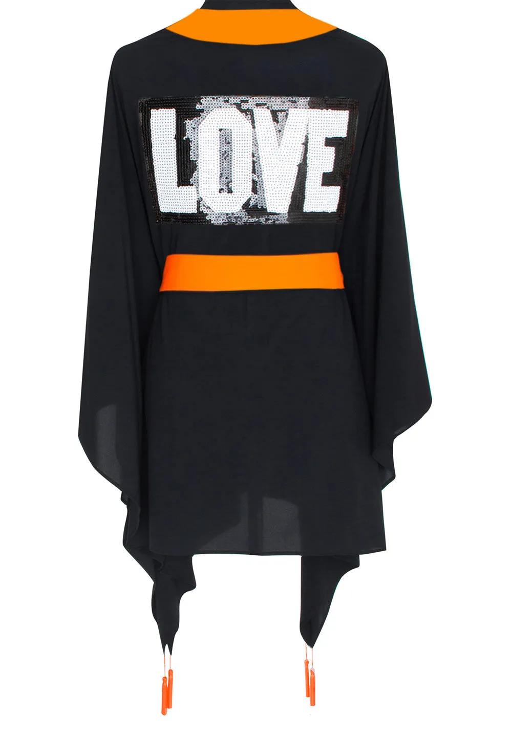 Monochrome - Black Kimono Love (Neon Orange)