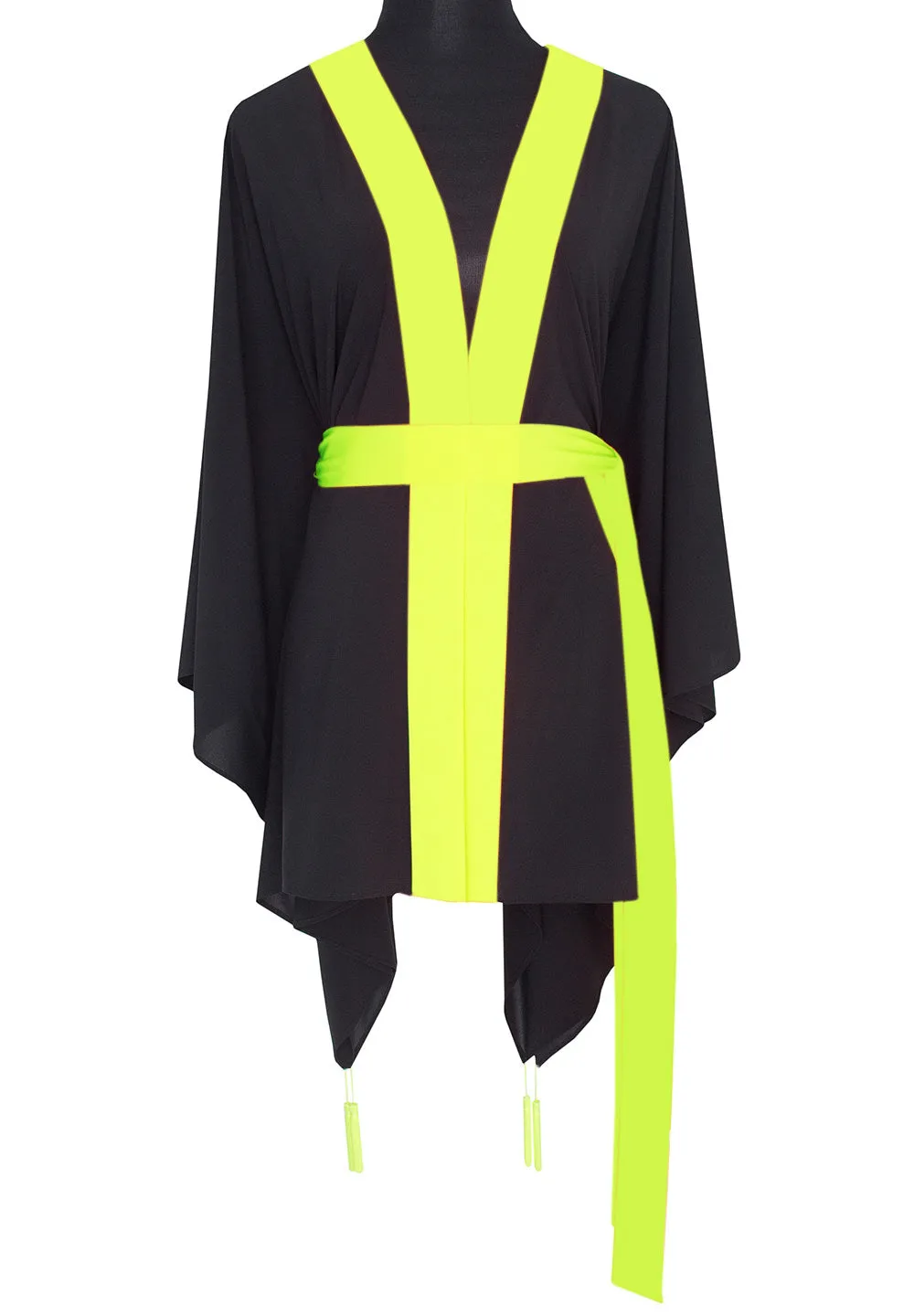 Monochrome - Black Kimono (Neon Yellow)