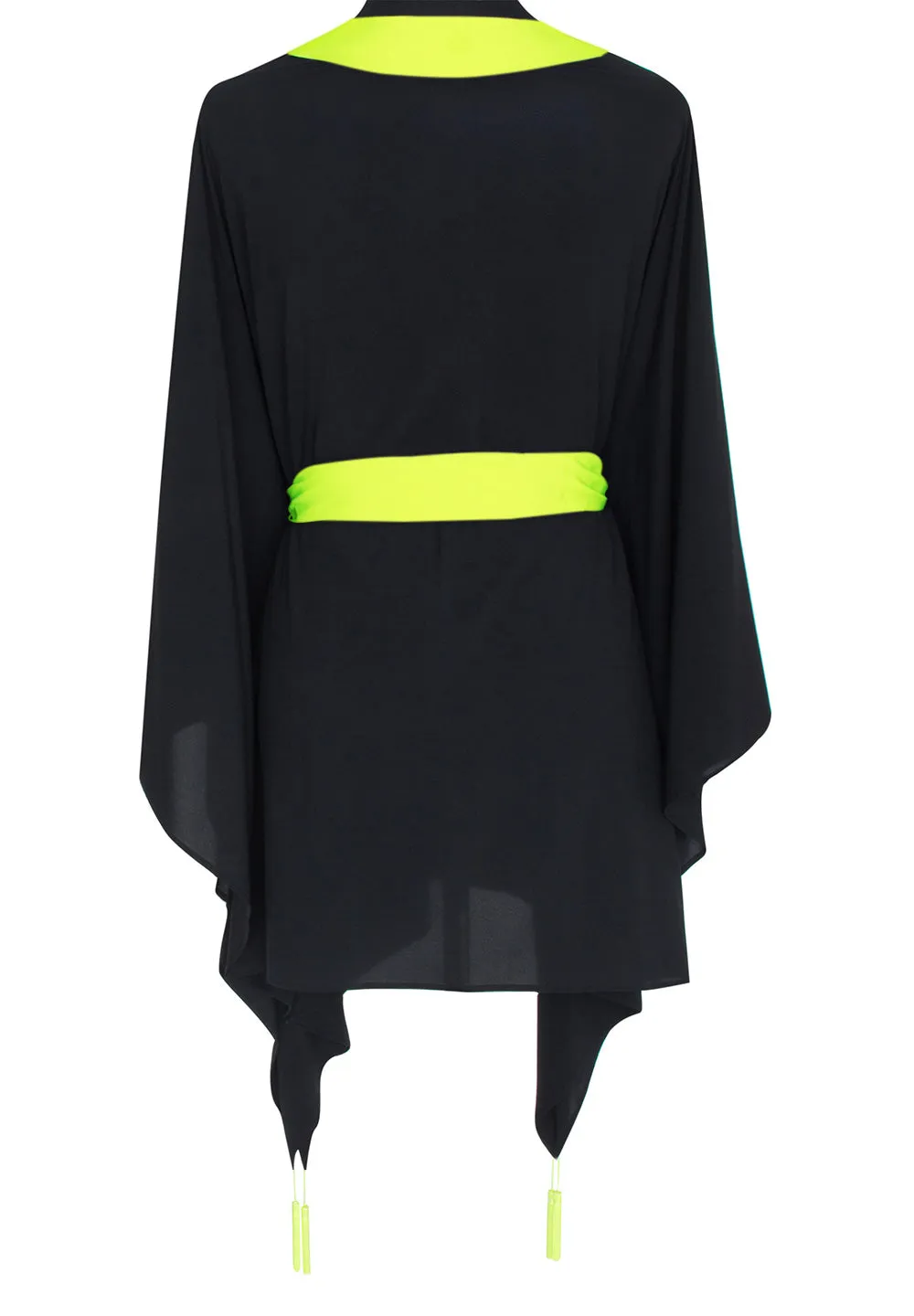 Monochrome - Black Kimono (Neon Yellow)