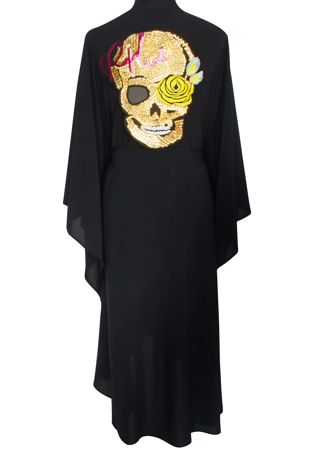 Monochrome - Black Kimono Skull (Black)