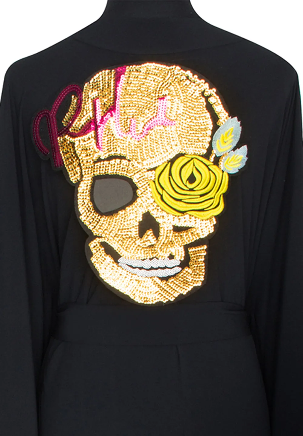 Monochrome - Black Kimono Skull (Black)