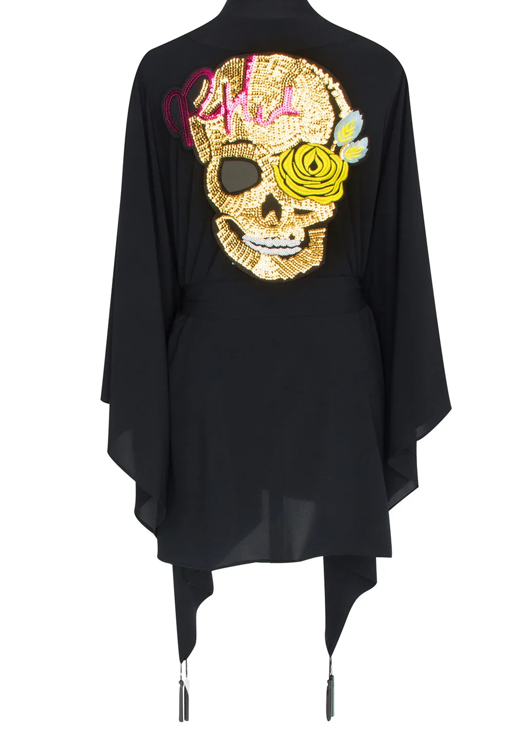 Monochrome - Black Kimono Skull (Black)