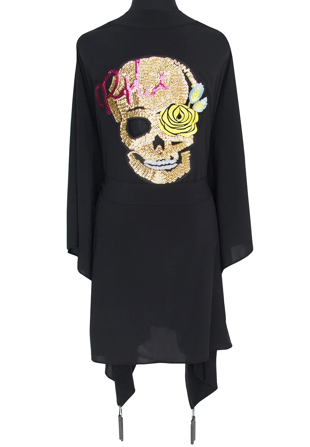 Monochrome - Black Kimono Skull (Black)