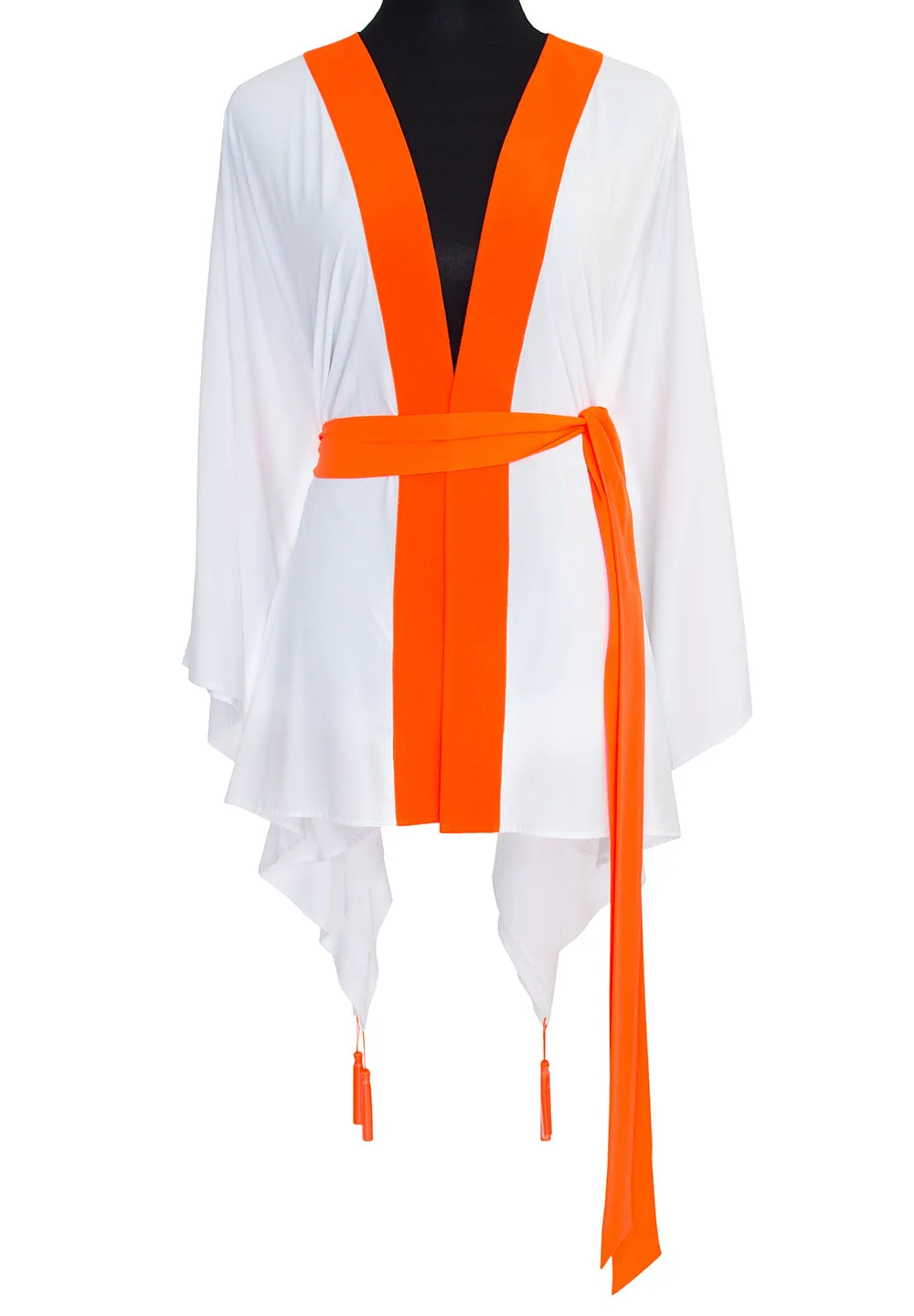 Monochrome - White Kimono (Neon Orange)