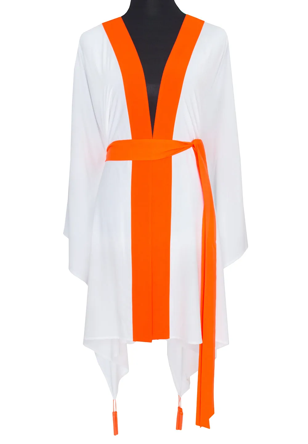 Monochrome - White Kimono (Neon Orange)