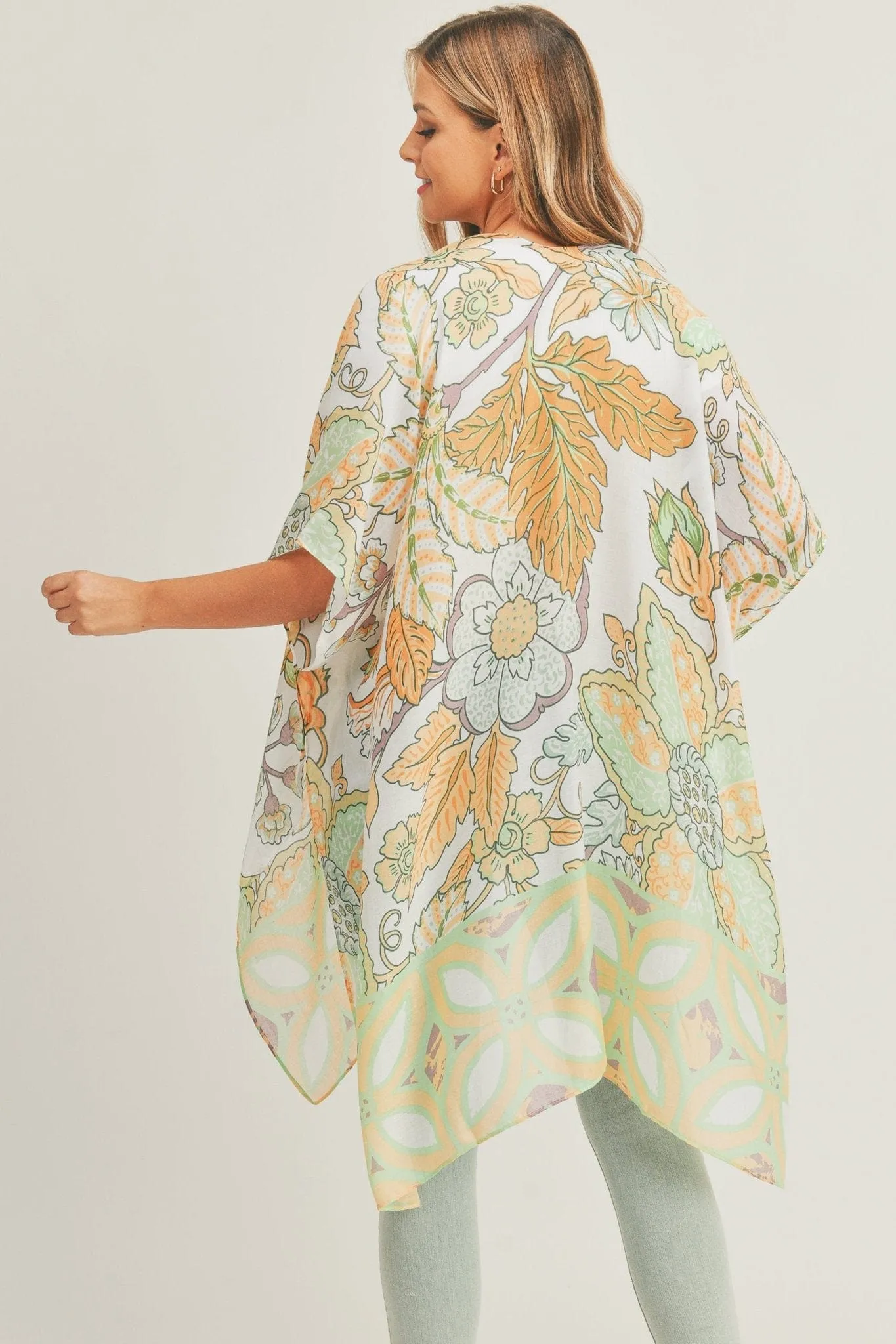 MS0278 Mindy Floral Print Kimono