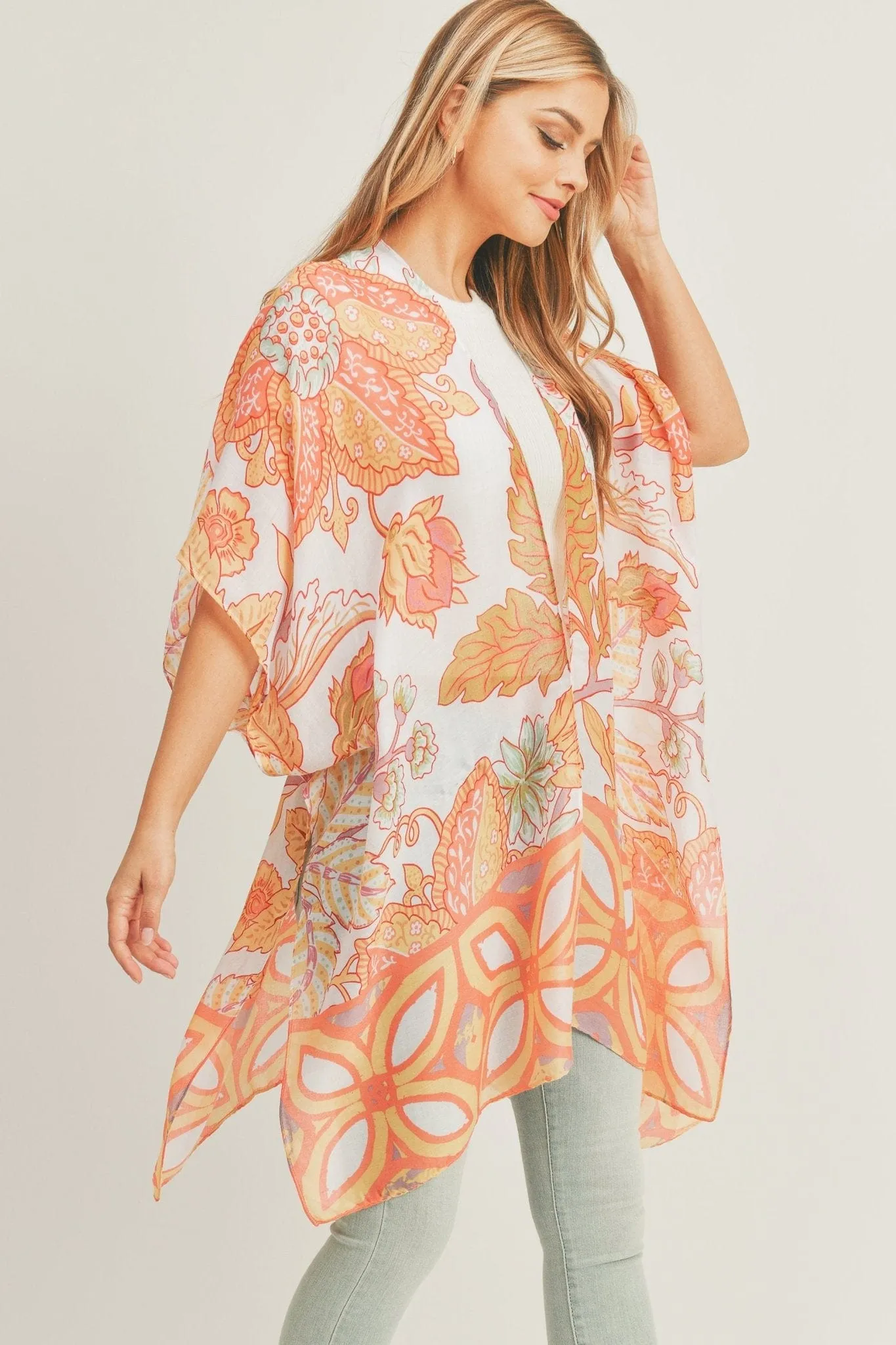 MS0278 Mindy Floral Print Kimono