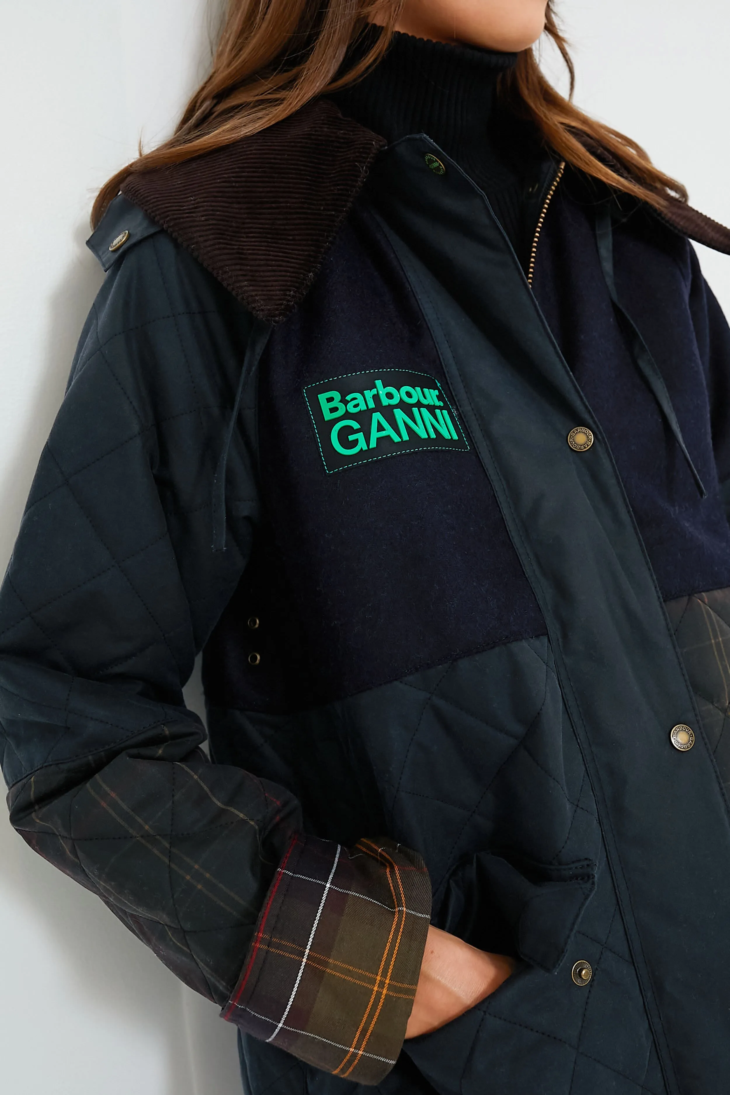 Navy Classic Barbour Ganni Burghley Jacket