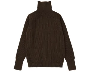 Navy Turtleneck Natural Brown