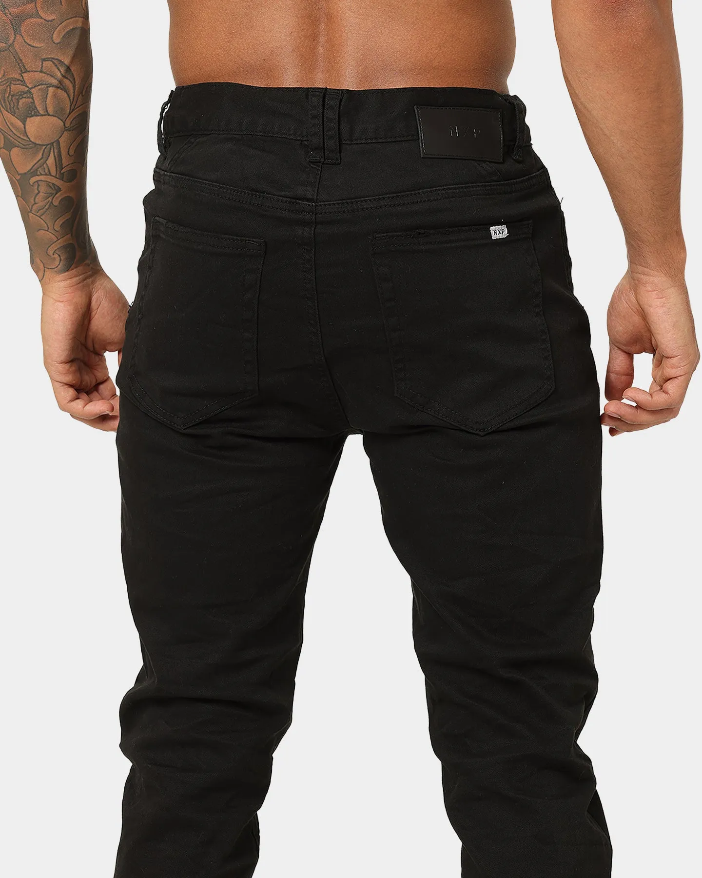 Nena and Pasadena Flynn Skinny Fit Jeans Destroyed Jet Black