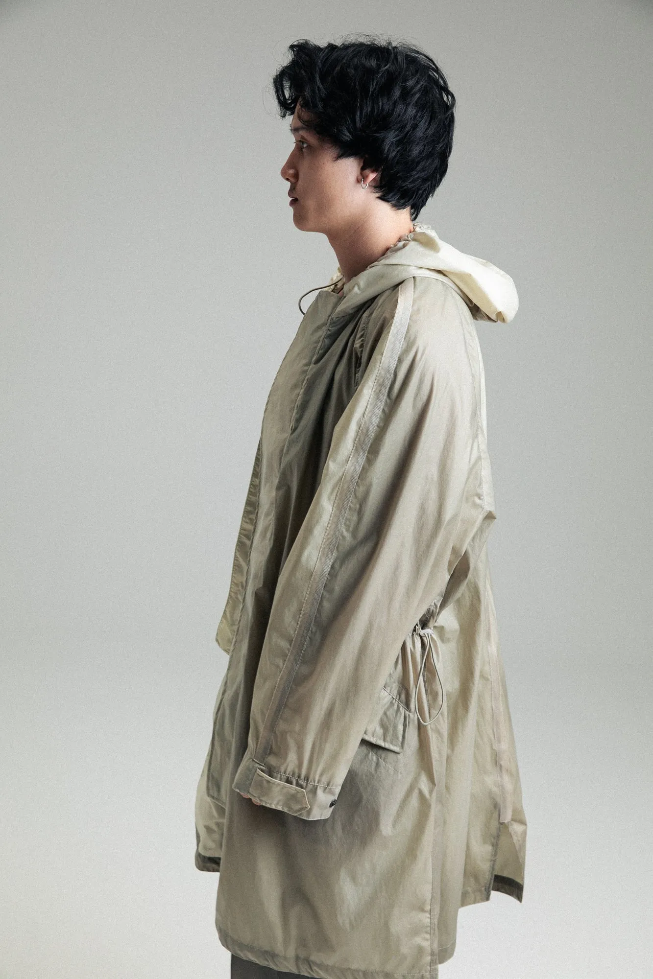 Olive Rubber Film Cloak Parka