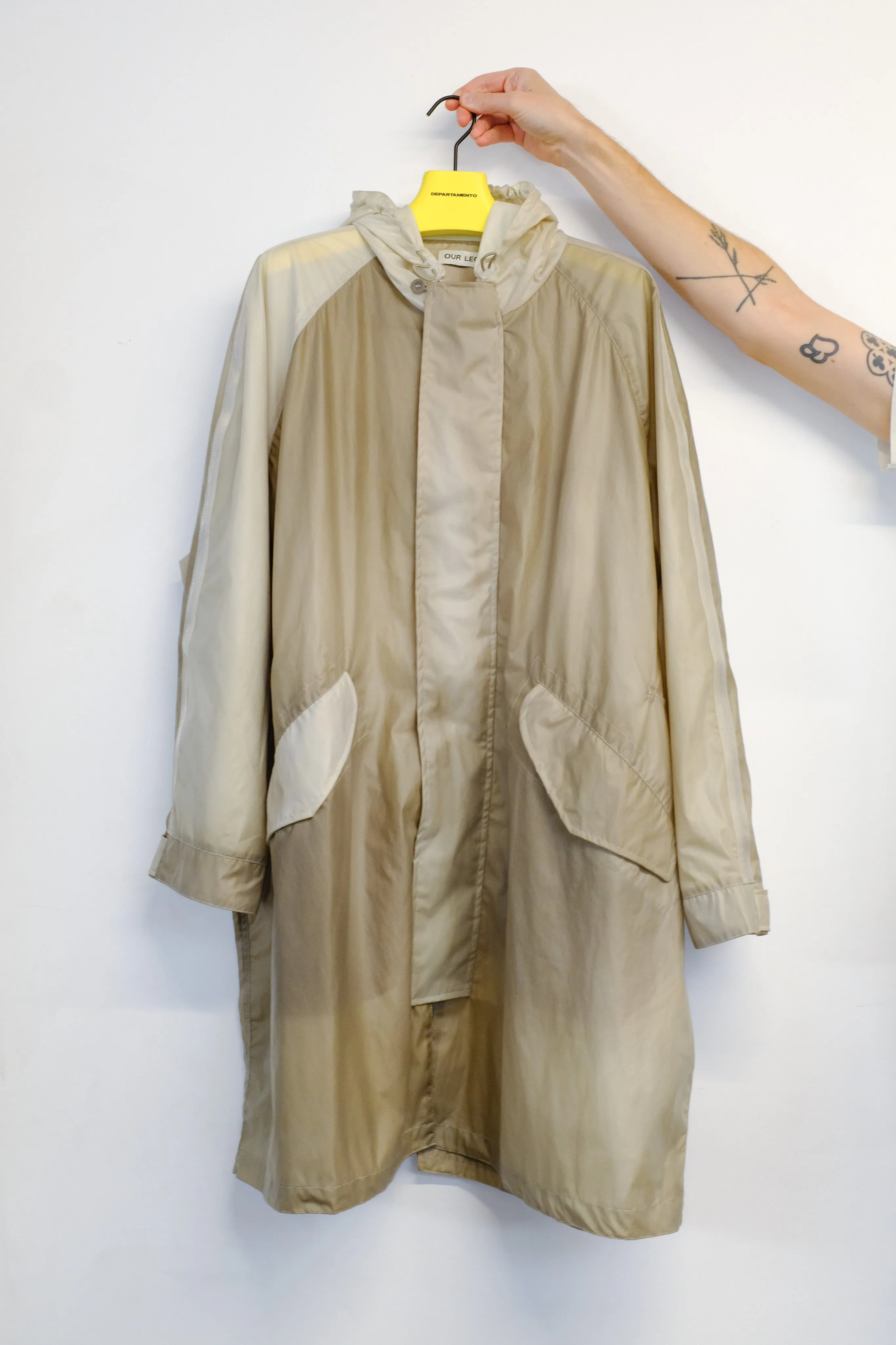 Olive Rubber Film Cloak Parka