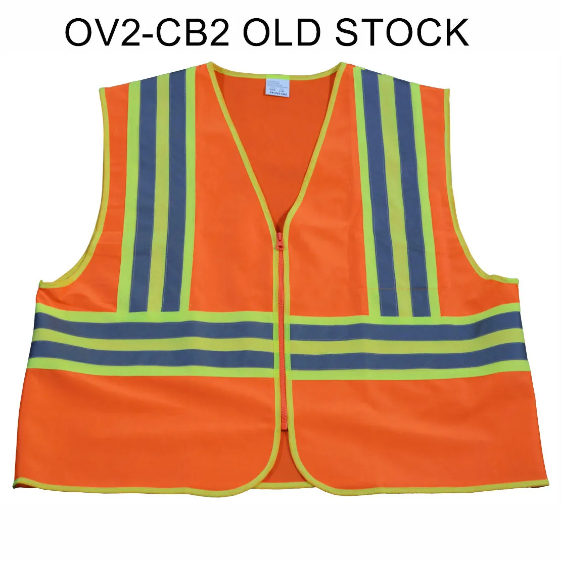 OV2-CB2 ANSI Class II Deluxe Two Tone DOT Safety Vest Orange Solid Lime Contrast