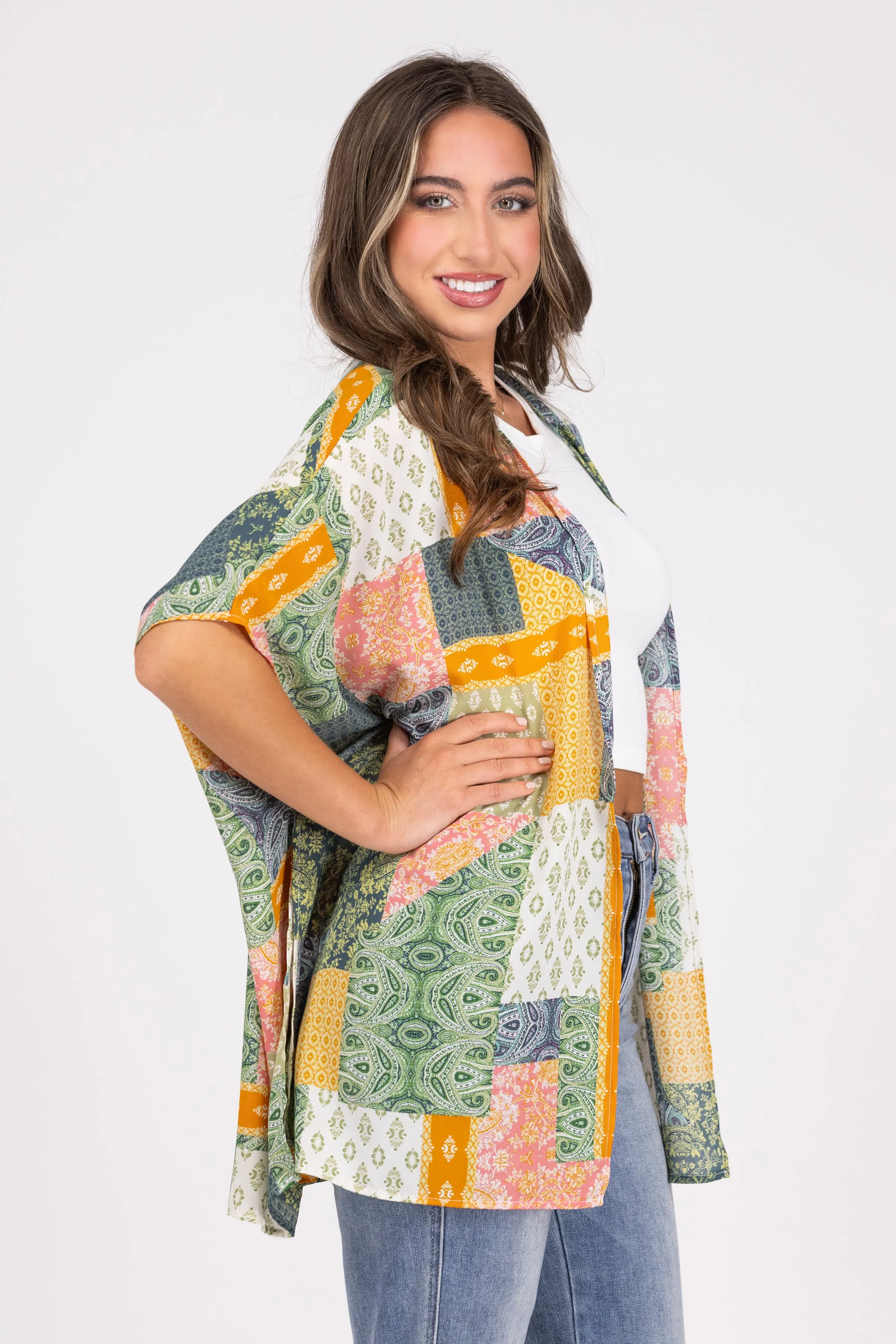 Patches in Paradise Kimono