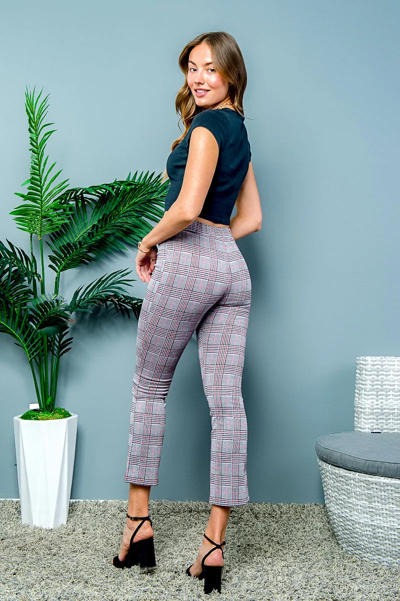 Plaid Pants Elastic on Waist  (PH23980)