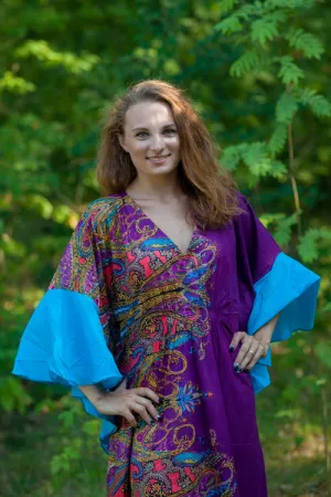 Purple Ballerina Style Caftan in Cheerful Paisleys