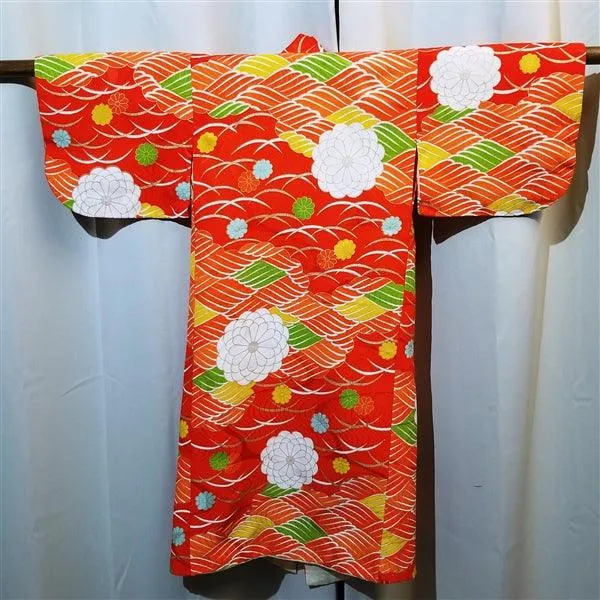 "Basketweave Waves" Vintage Girl's Kimono