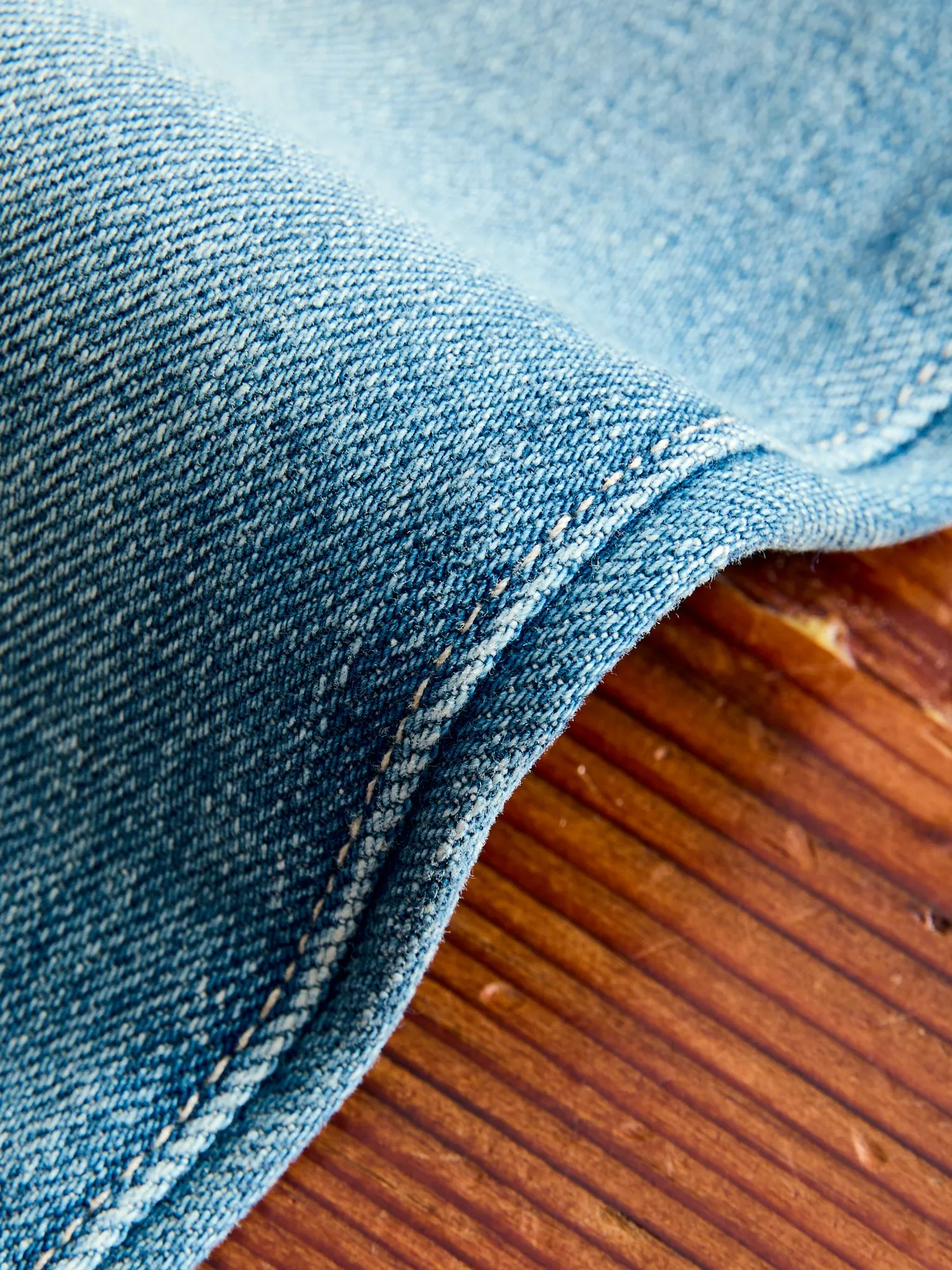 "Julian" 14oz Washed Indigo Stretch Selvedge Denim - Hammer Straight