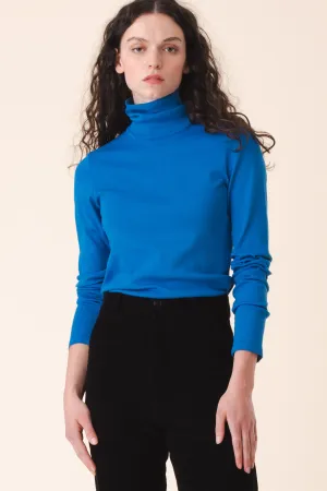 Rib Turtleneck in French Blue