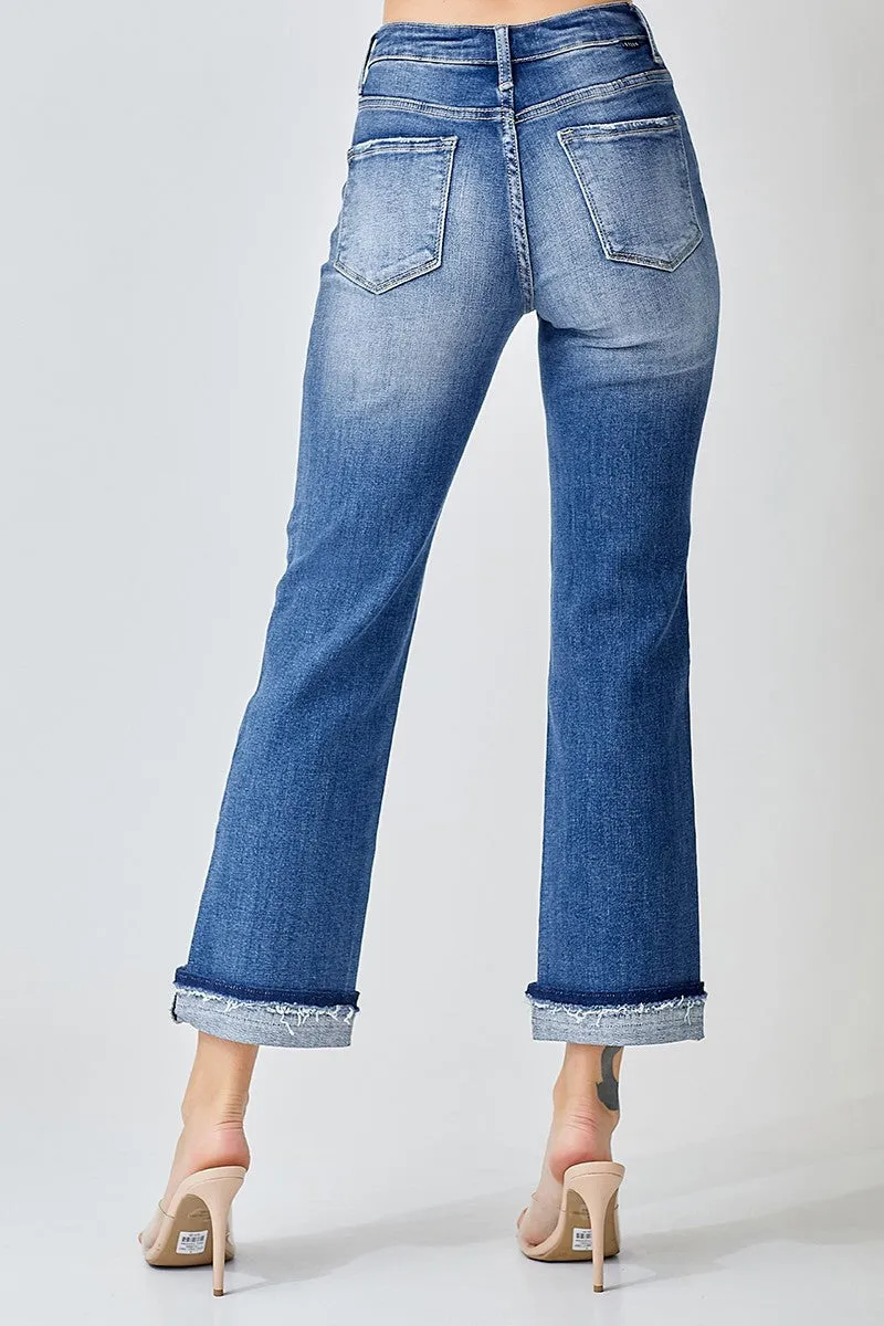 Risen Jeans - Mid Rise Ankle Slim Straight Jeans - RDP5311