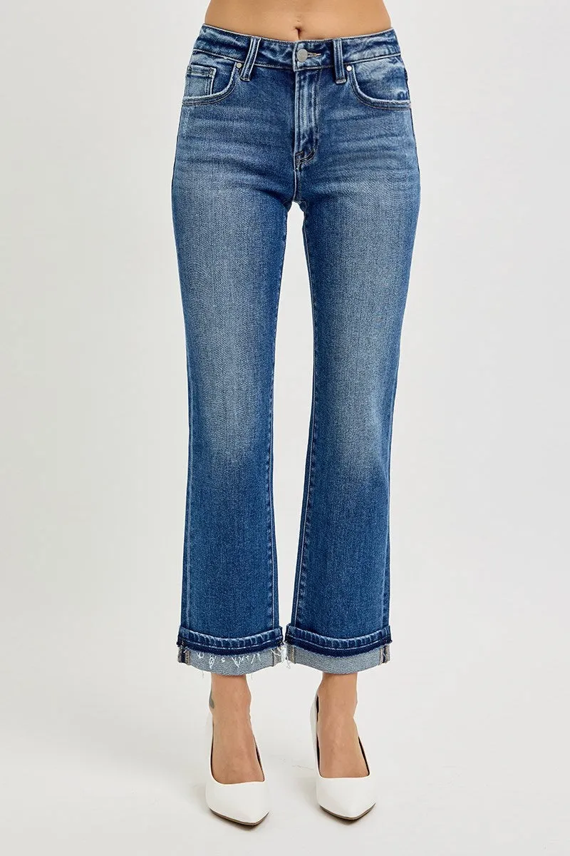 Risen Jeans - Mid Rise Ankle Slim Straight Jeans - RDP5311