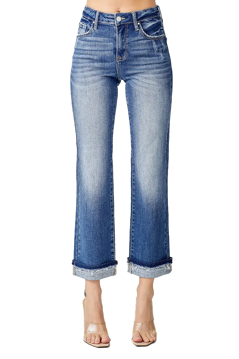 Risen Jeans - Mid Rise Ankle Slim Straight Jeans - RDP5311