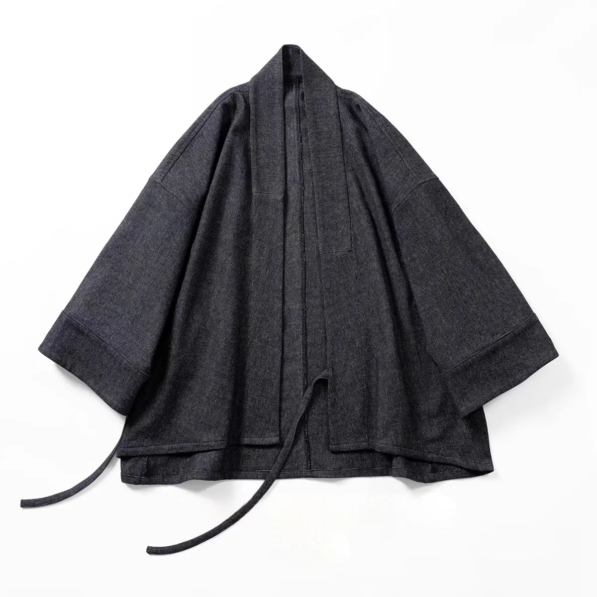 Side-Fastening Wool Kimono Jacket